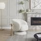 LumiSource Zara Swivel Accent Chair with Pillow in White, , large