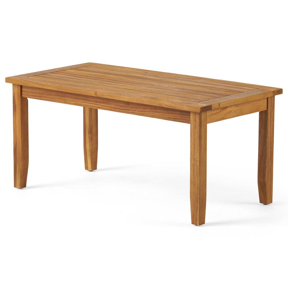 Hearth and Haven Peyton 2-Piece Patio Conversation Set with Beige Cushion in Teak, , large