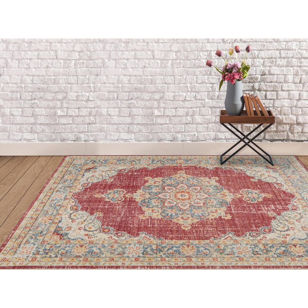 Amer Rugs Century 9&#39; x 13&#39; Burgundy Red and Teal Area Rug, , large