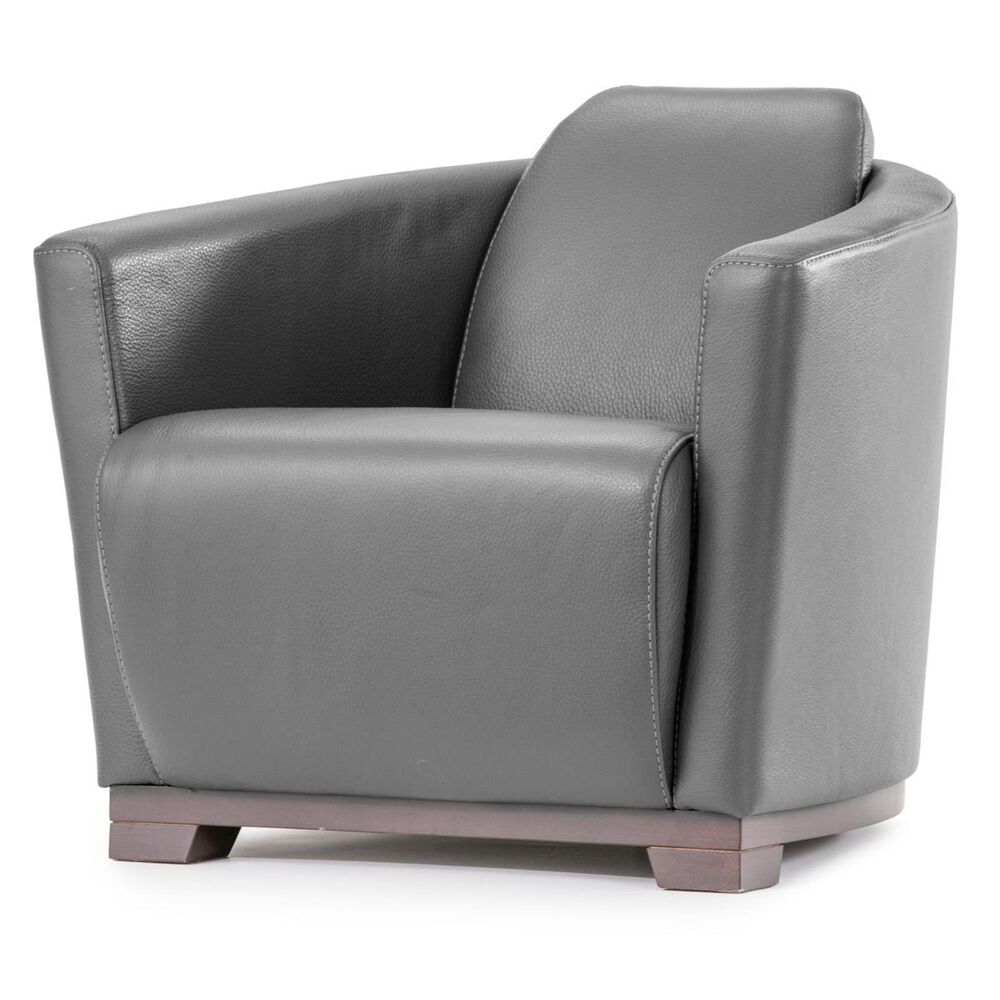 Nicoletti Calia Sofas Hotel Leather Chair in Dark Grey, , large