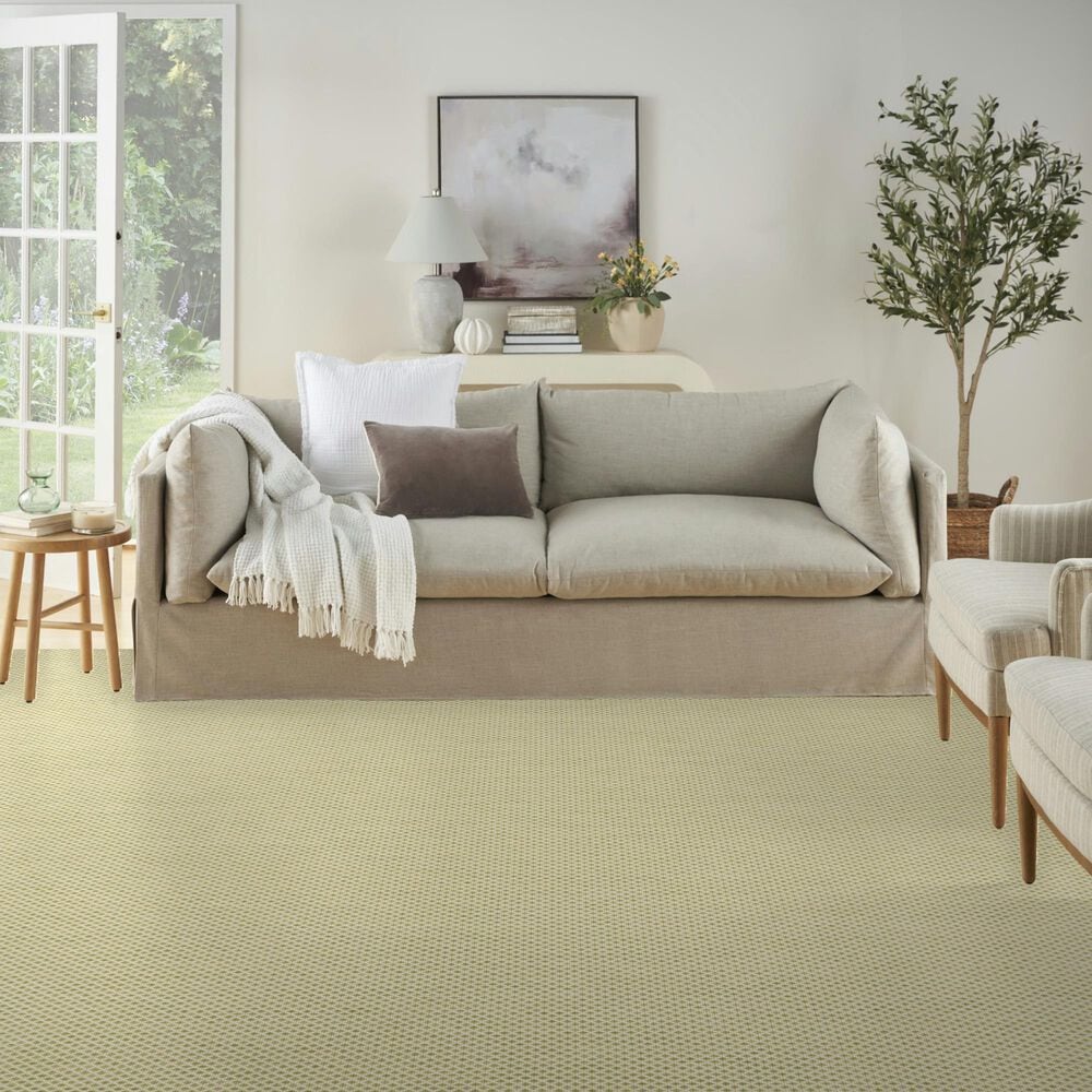 Nourison Courtyard Ivory and Green 9&#39; x 12&#39; Indoor/Outdoor Area Rug, , large
