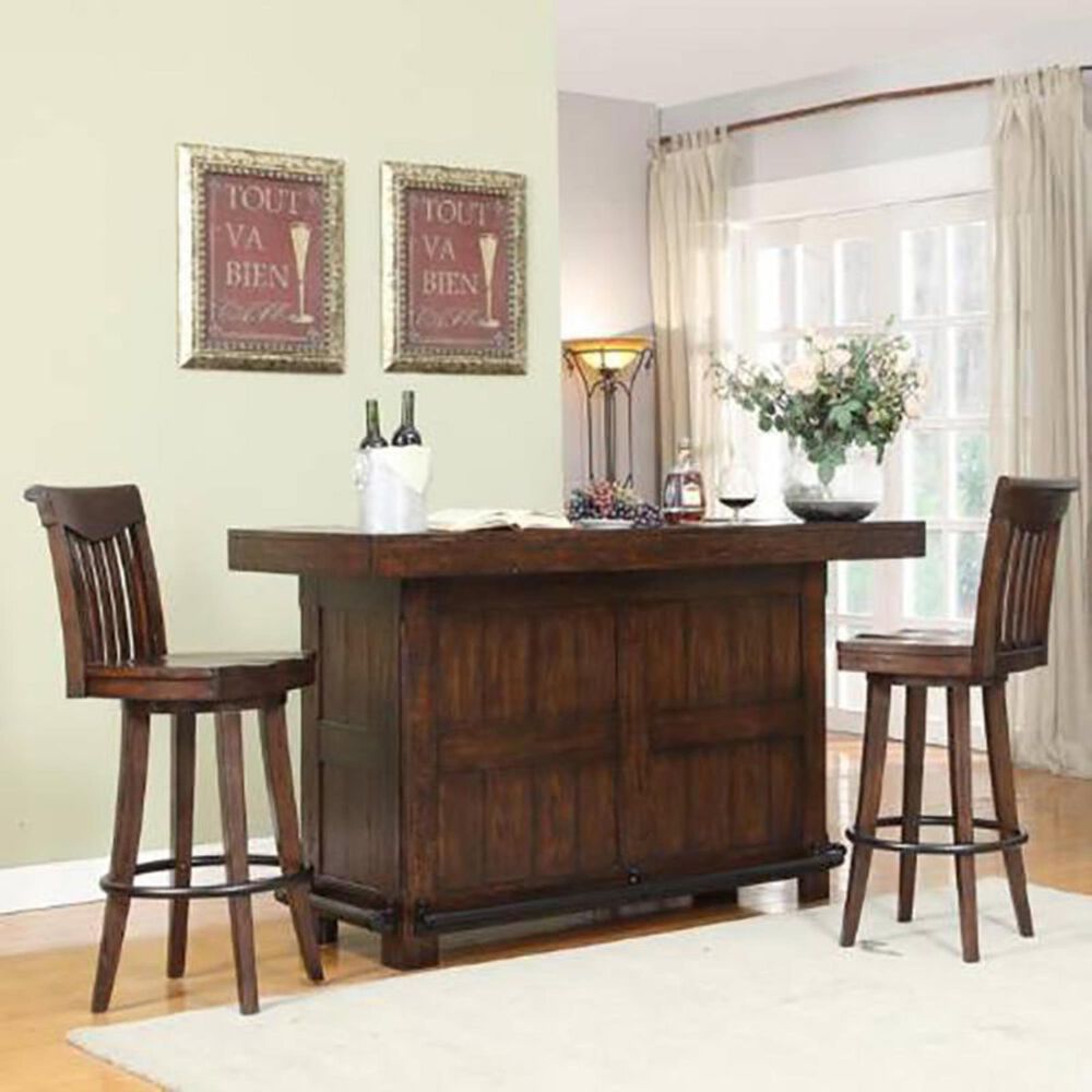 Radius Gettysburg 30&quot; Swivel Barstool in Heavily Distressed Chestnut Oak, , large