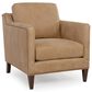 Smith Brothers Leather Stationary Accent Chair in Tan, , large