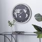 Maple and Jade 25" Metal and Wood Wall Clock in Grey, , large