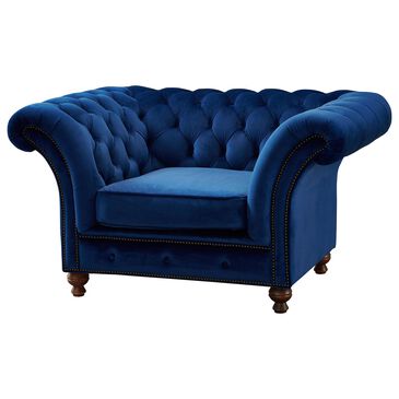 Crafters & Weavers Peyton Chair in Blue Velvet, , large