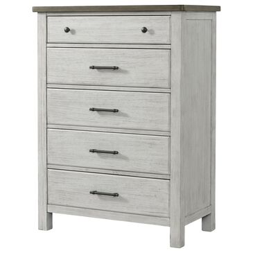 Eastern Shore Timber Ridge 5 Drawer Chest in Weather White and Sierra Brown, , large