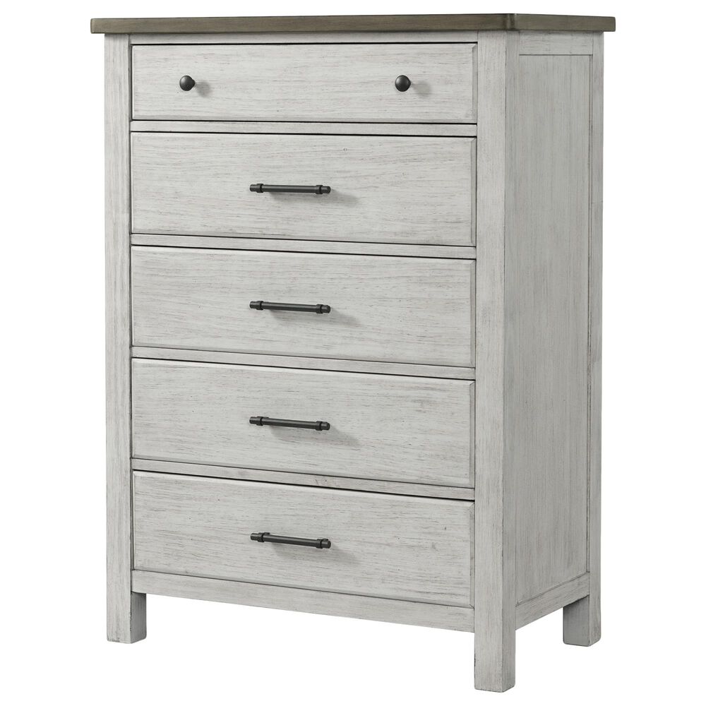 Eastern Shore Timber Ridge 5 Drawer Chest in Weather White and Sierra Brown, , large