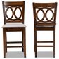 Baxton Studio Lenoir Counter Height Pub Chair with Grey Cushion in Walnut Brown (Set of 2), , large