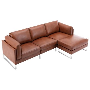 Morden Fort 3-Piece Stationary Modular Sectional in Brown, , large