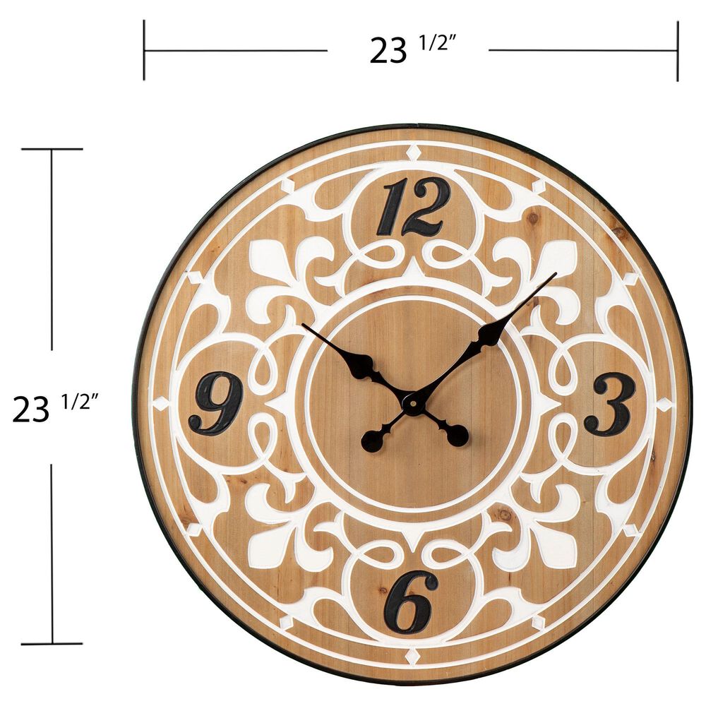 Southern Enterprises Aprille Wall Clock in Natural, White and Black, , large