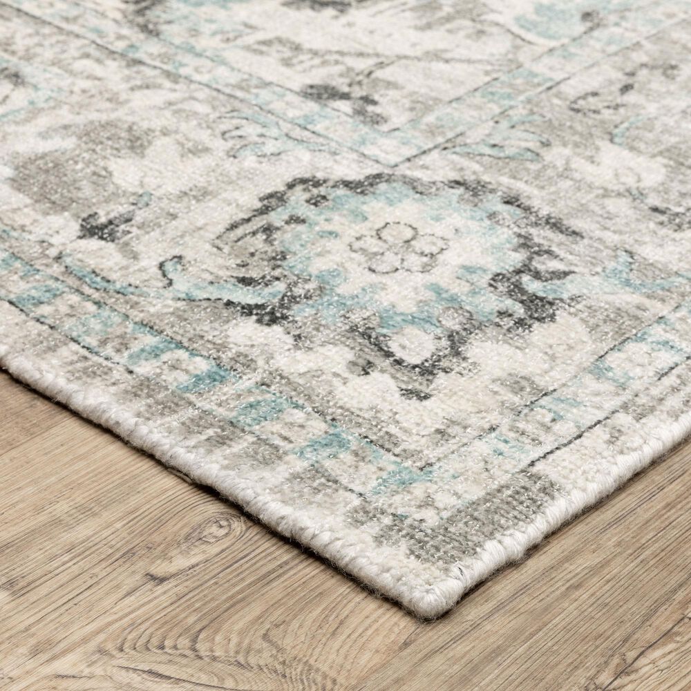 Oriental Weavers Windham WIN04 Ivory and Blue 2&#39;6&quot; x 10&#39; Runner, , large