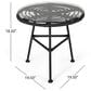 Hearth and Haven Orlando Outdoor Round Side Table with Glass Top in Gray, , large