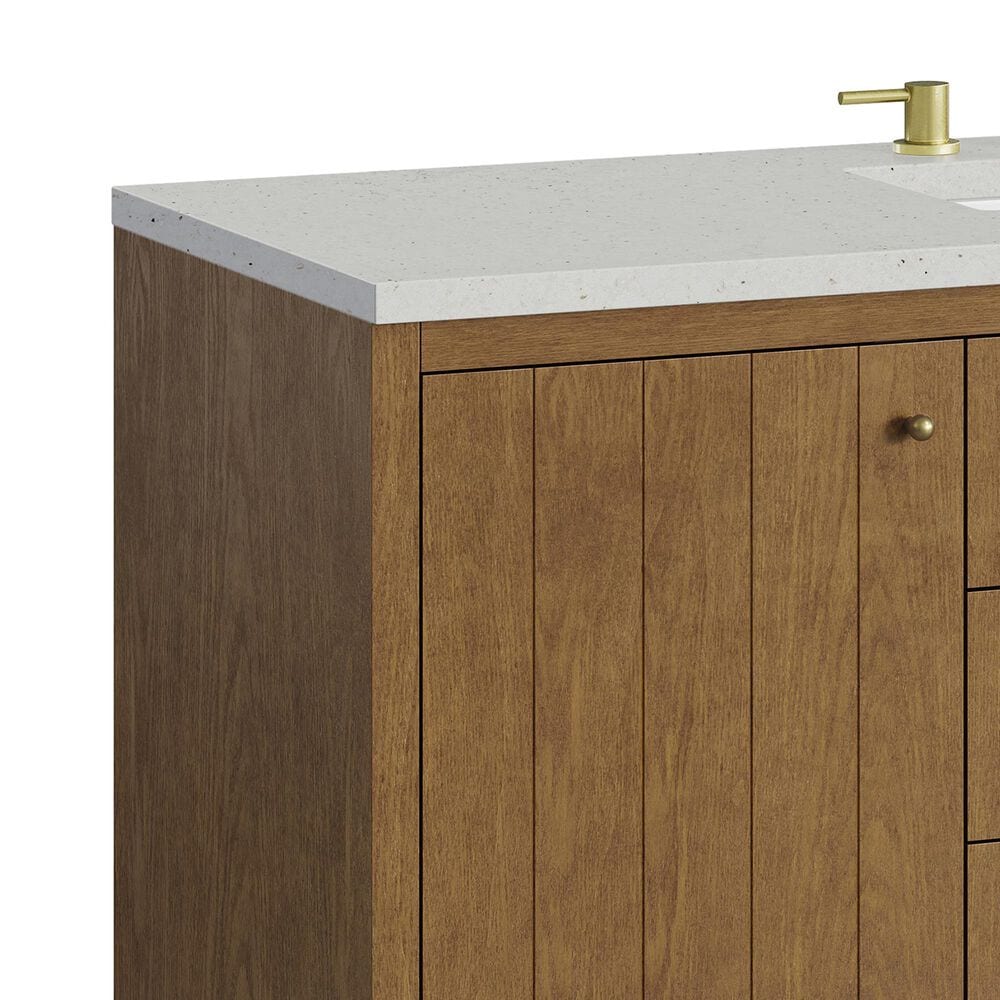 James Martin Hudson 60" Single Bathroom Vanity in Honey Oak with 3 cm Lime Delight Silestone Top and Rectangular Sink, , large