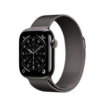 Apple Watch Series 11 (GPS+Cellular) 42mm Titanium Case with Slate Milanese Loop - M/L - (2025), , large
