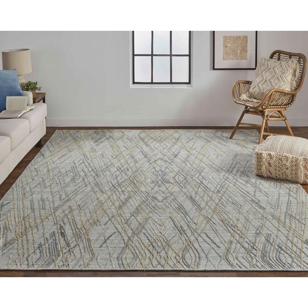 Feizy Elias 6589F 3&#39;6&quot; x 5&#39;6&quot; Blue Area Rug, , large
