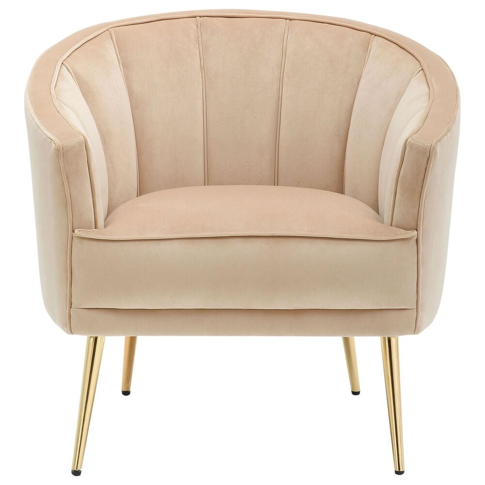 Lumisource Tania Accent Chair in Champagne Velvet and Gold, , large