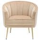 Lumisource Tania Accent Chair in Champagne Velvet and Gold, , large