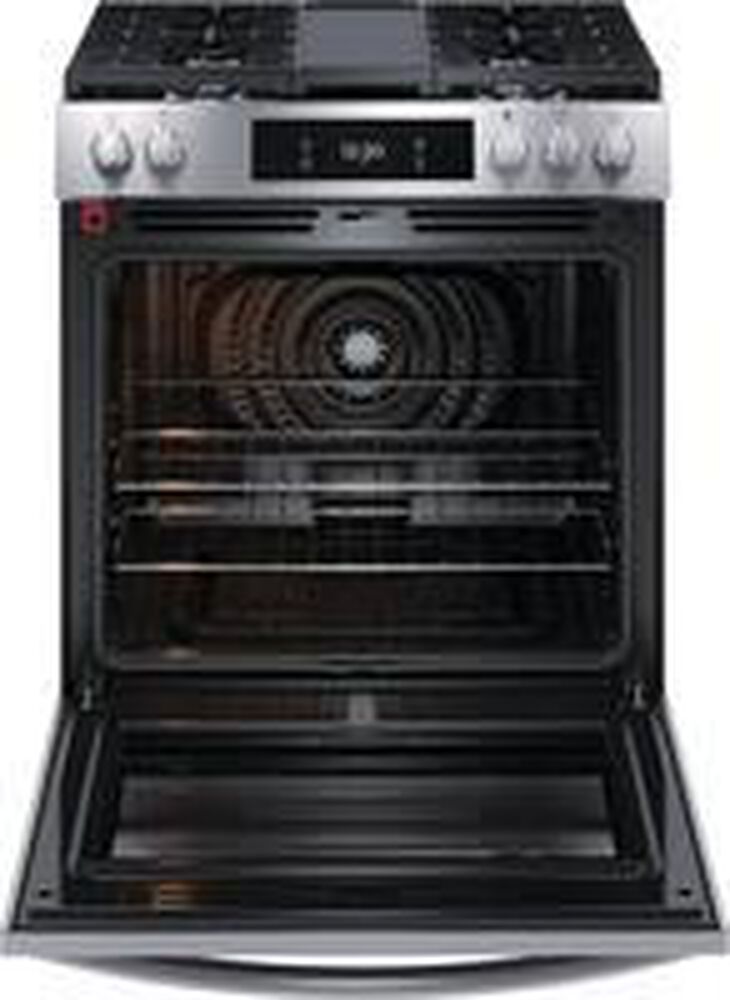 Frigidaire Gallery 30" Front Control Gas Range with Total Convection in Stainless Steel, , large