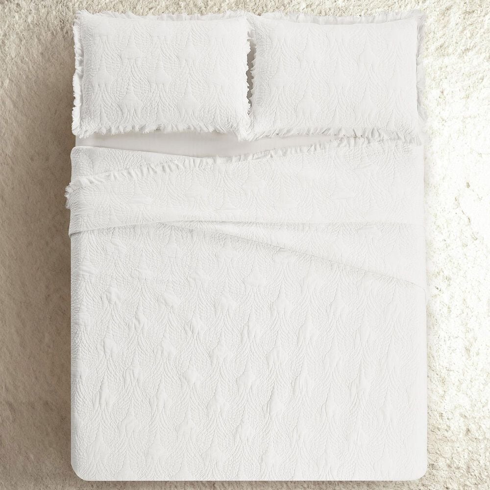 Peking Handicraft She Talks to Angels 3-Piece Full/Queen Quilt Set in White, , large