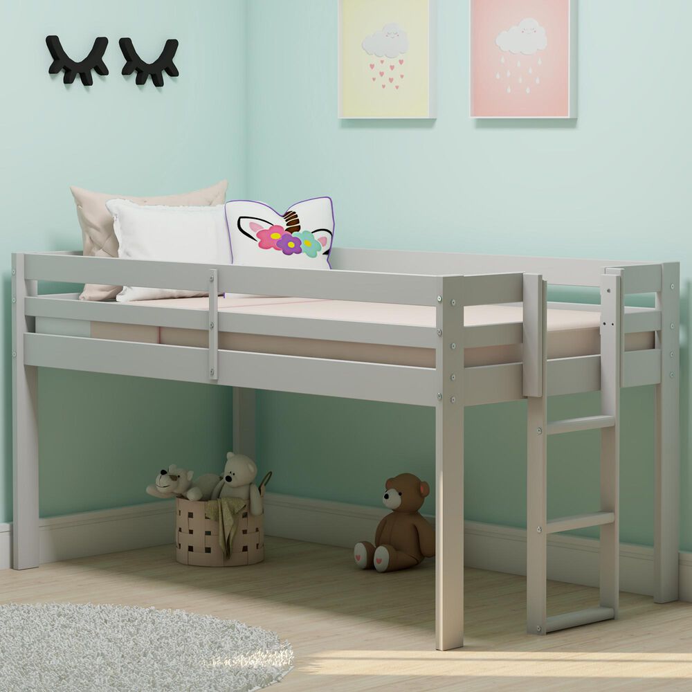 Bolton Furniture Jasper Twin Junior Loft Bed in Dove Gray, , large