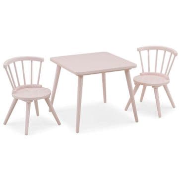Delta Children Windsor 3-Piece Table and Chairs Set in Blush Pink, , large