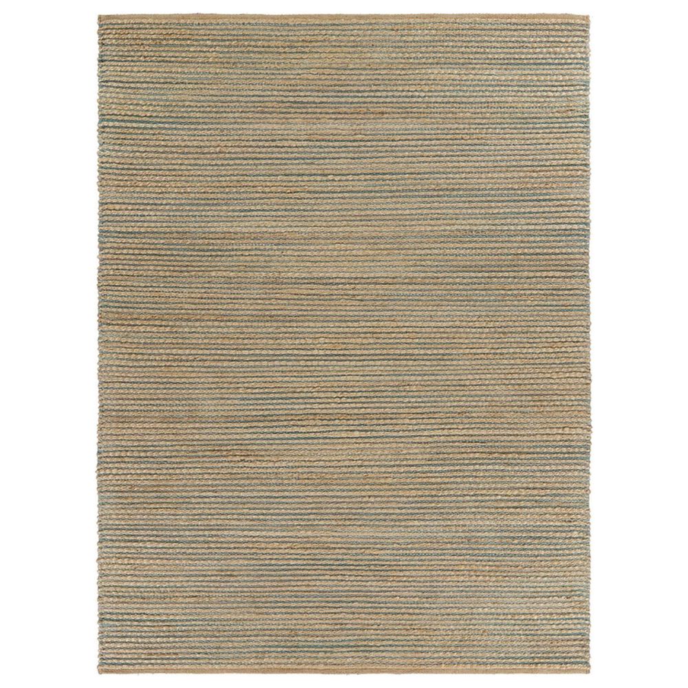 L&amp;R Resources Natural Fiber Striped Spa Blue 5' x 7'9" Area Rug, , large