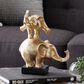 Maple and Jade 10" x 8" Elephant Sculpture in Gold and Black, , large