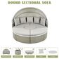 HOMLUX Patio Furniture Round Outdoor Sectional Sofa Set in Grey, , large