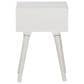 Maple and Jade Intricately Carved Single Drawer Scroll Accent End Table in Distressed White, , large