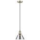 Golden Lighting Orwell 1-Light Small Pendant with Chrome Shade in Aged Brass, , large