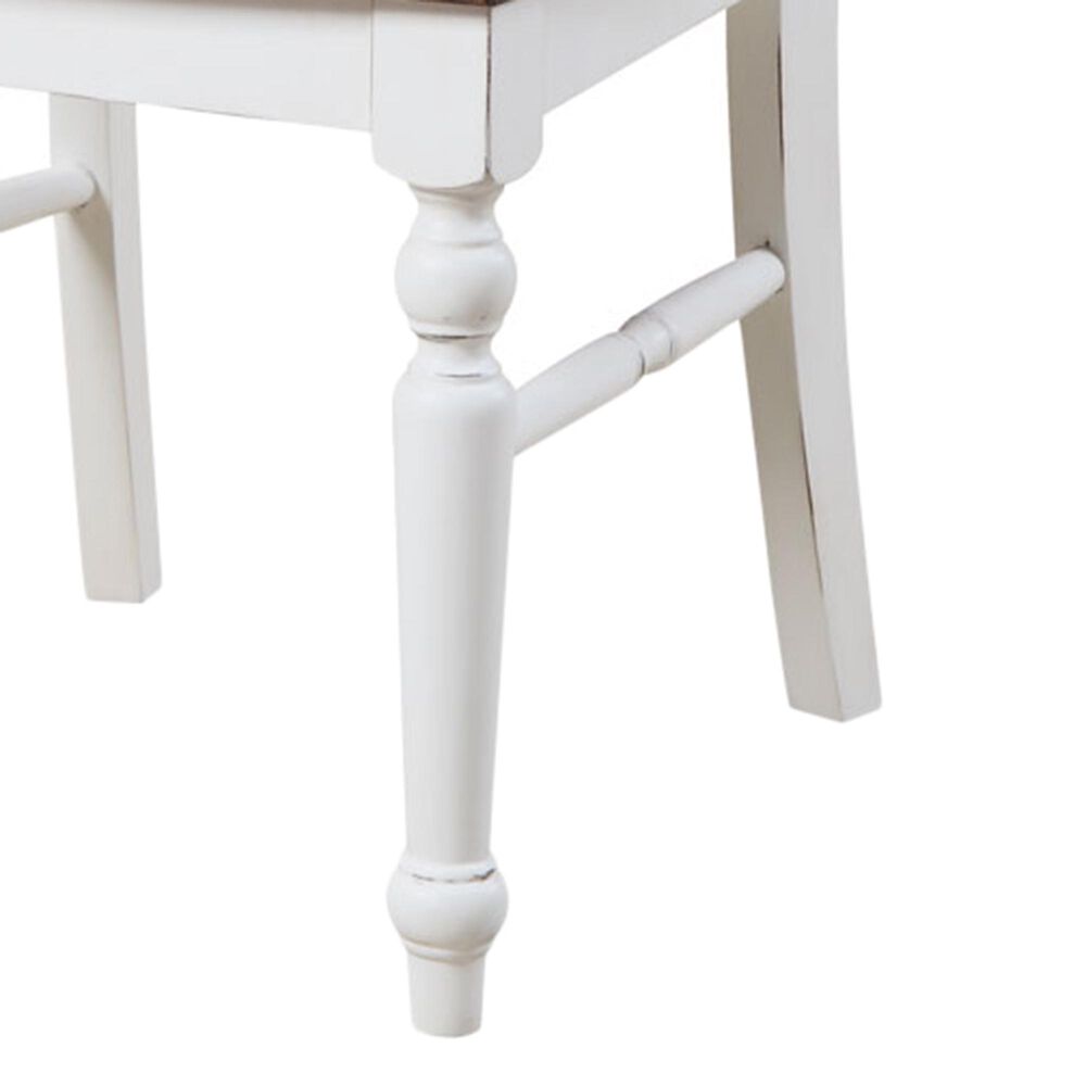 Golden Wave Furniture Mountain Retreat 7-Piece Dining Set in White, , large