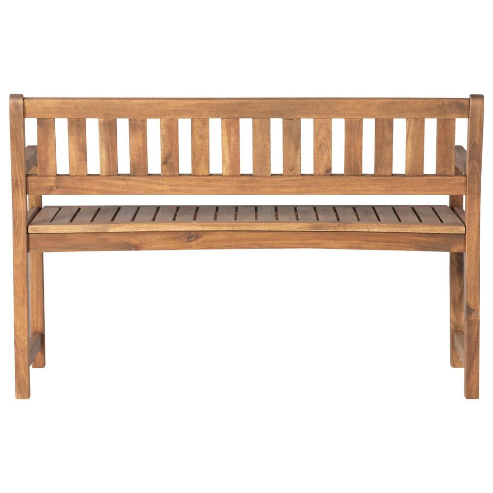 Linon Home Decor Catalan Bench in Warm Acorn, , large