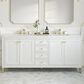James Martin Vanities Chicago 72" Double Bathroom Vanity in Glossy White with 3 cm Arctic Fall Solid Surface Top and Rectangular Sinks, , large