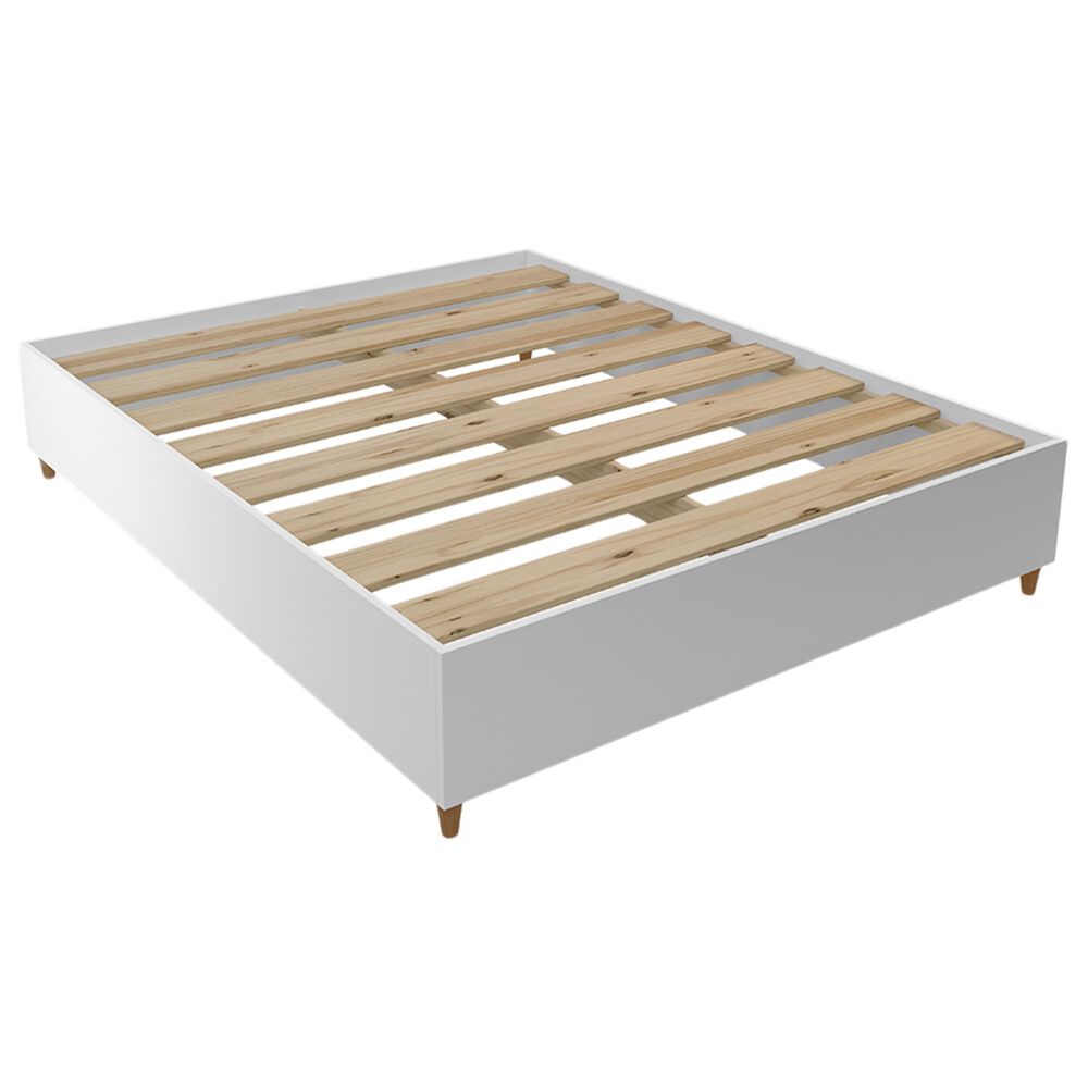 Midtown Concepts Queen Platform Bed in White-Tuscan, , large