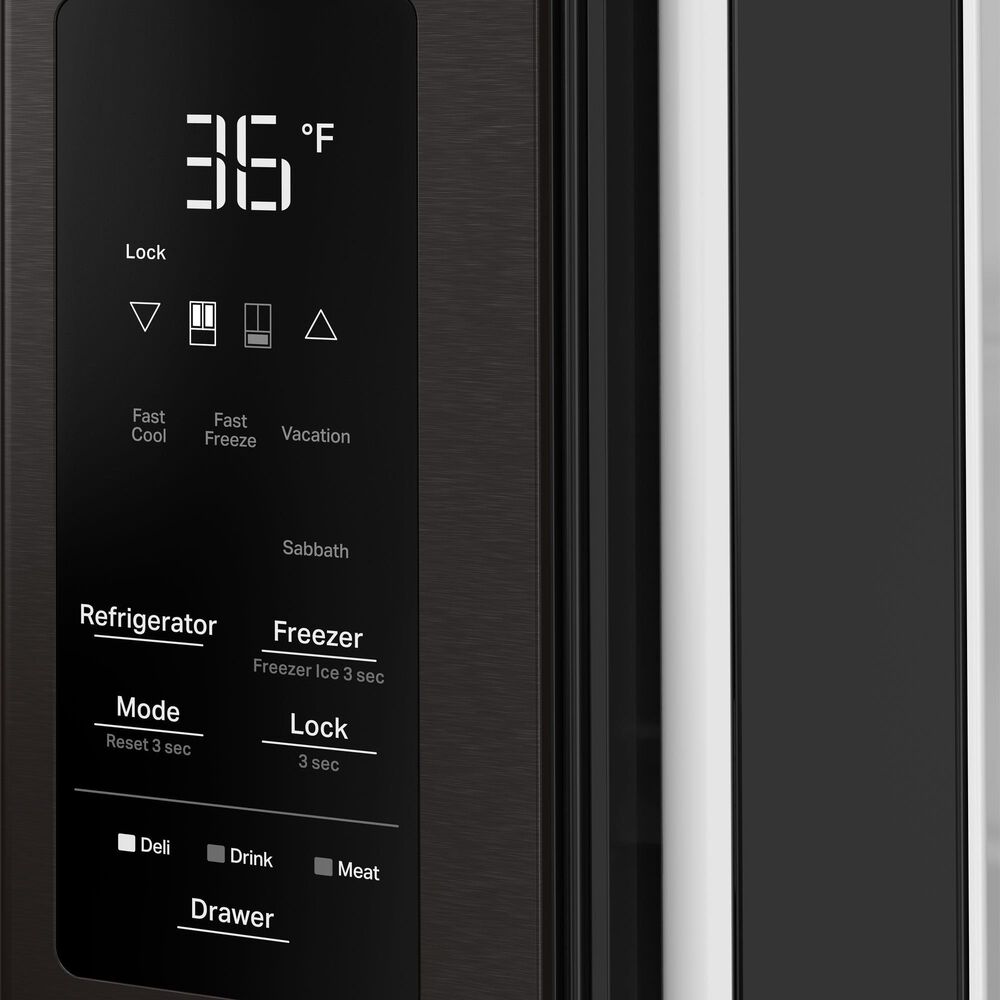 Whirlpool 29 Cu. Ft. French Door Refrigerator with Reach Through Handles in Fingerprint-Resistant Black Stainless Steel, , large