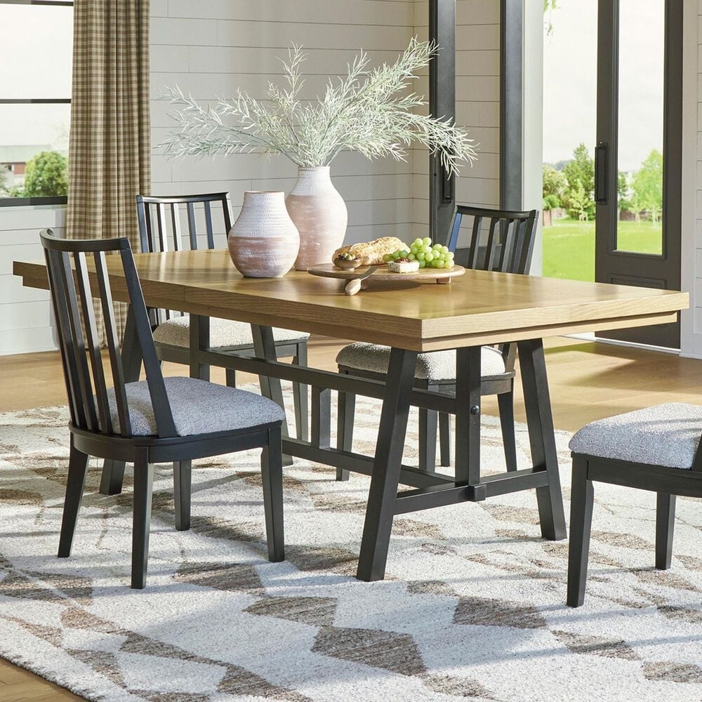 Ashley Galliden Extension Dining Table in Black and Brown - Table Only, , large