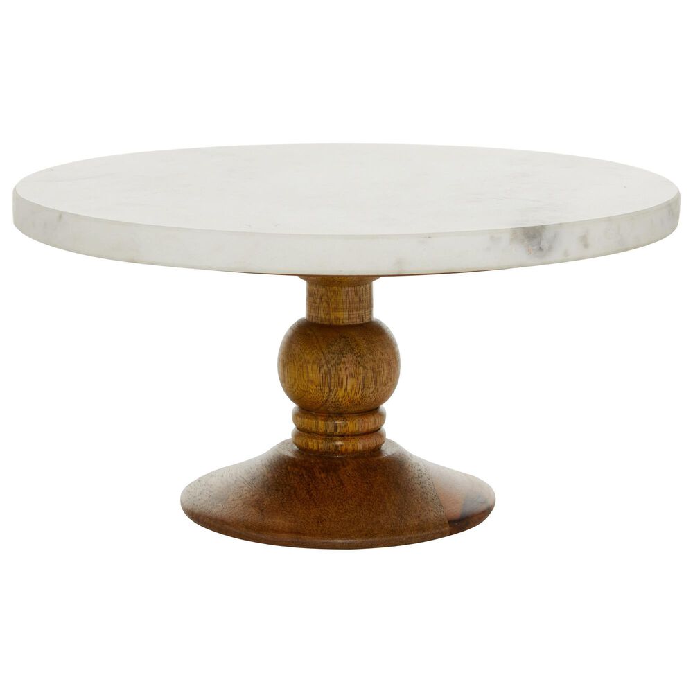 Maple and Jade Modern Marble Serving Tray in White, , large