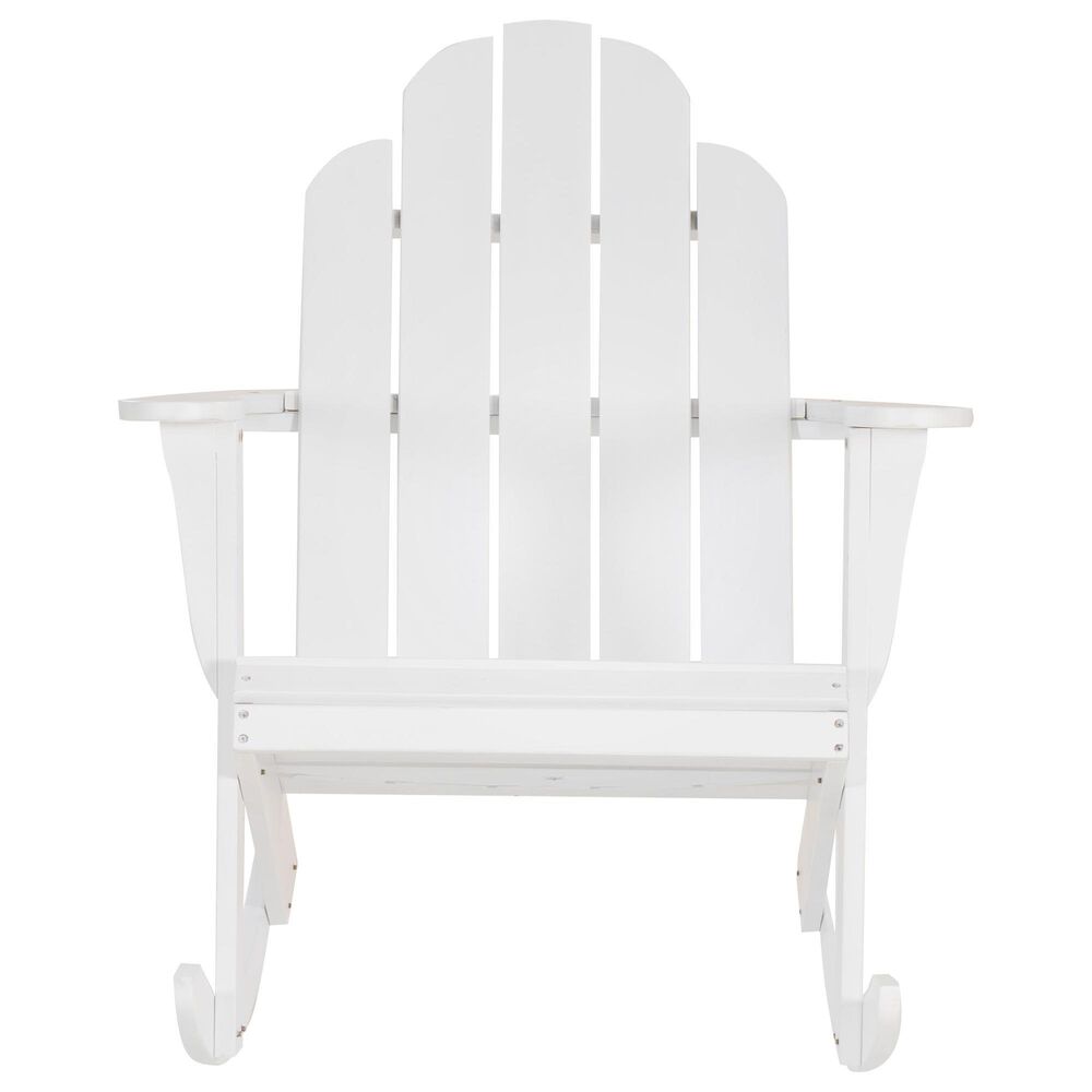 Linon Home Decor Adirondack Rocking Chair in White, , large