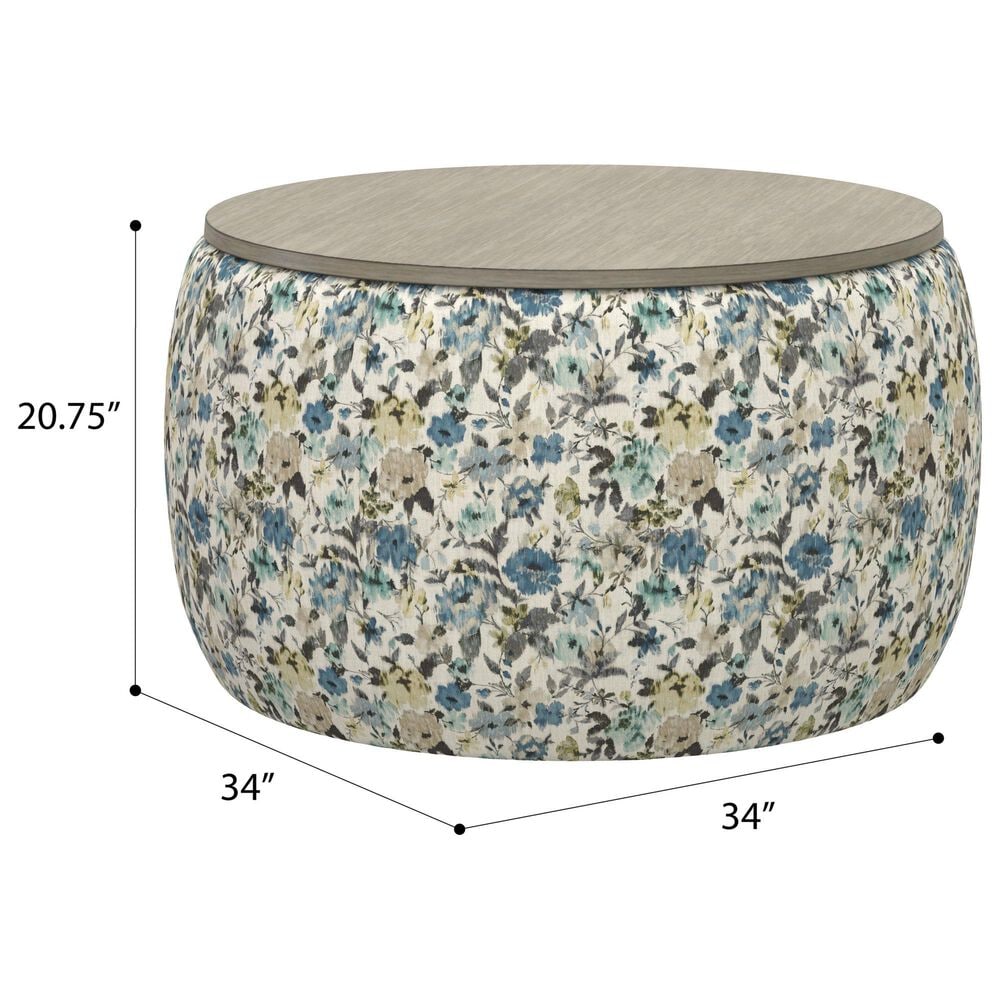 Emerald Home Furnishings Cecily Storage Ottoman in Blue Meadow, , large