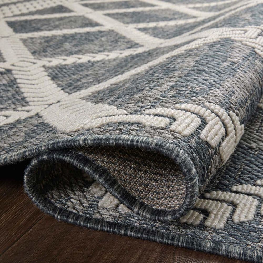 Loloi II Rainier RAI-05 5&#39;3&quot; x 7&#39;7&quot; Denim and Ivory Indoor/Outdoor Area Performance Rug, , large