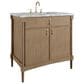 James Martin Kinnsden 36" Single Bathroom Vanity in Weathered Oak with 3 cm Carrara Marble Top and Rectangular Sink, , large