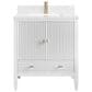 James Martin Myrrin 30" Single Bathroom Vanity in Bright White with Single Hole 3 cm White Zeus Silestone Top and Rectangular Sink, , large