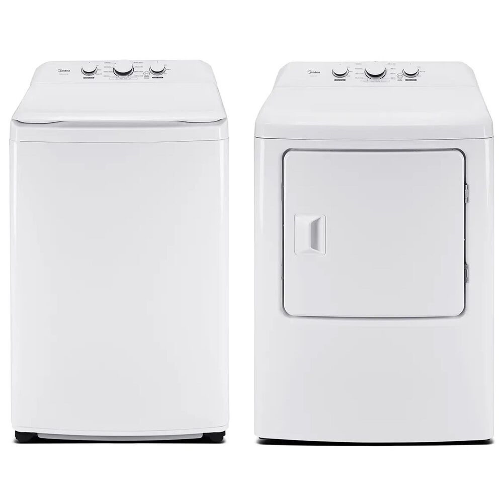 Midea 3.9 Cu. Ft. Top Load Washer and 7.0 Cu. Ft. Top Load Electric Dryer in White, , large