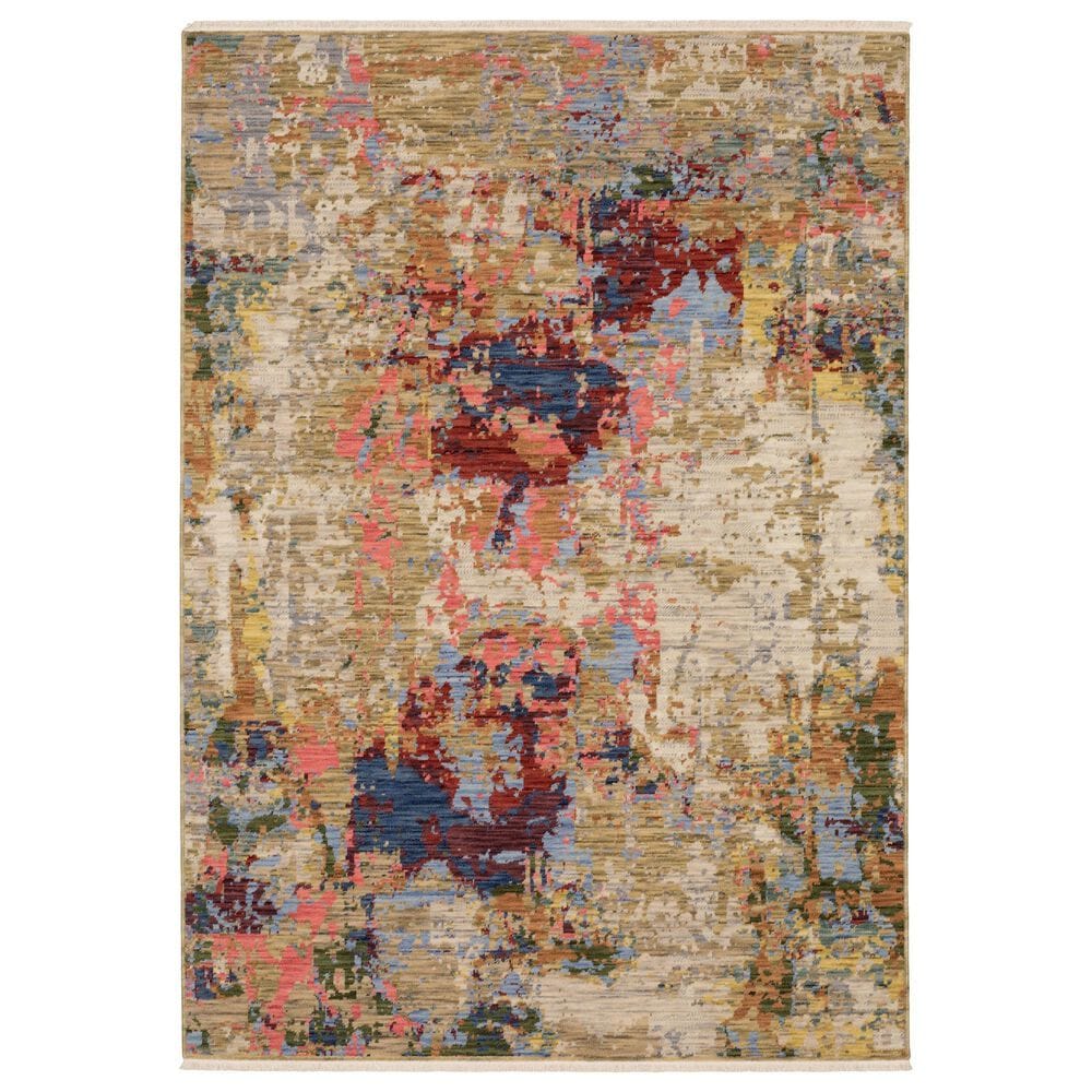 Oriental Weavers Soleri SOL06 3"3" x 5" Beige and Red Area Rug, , large