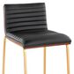 Lumisource Mason Mara Counter Stool with Black Cushion in Gold and Walnut (Set of 2), , large