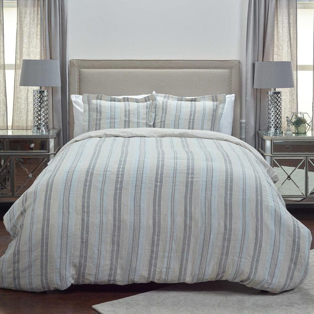 Rizzy Home Terrance 98" x 98" Duvet in Gray, , large