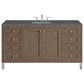 James Martin Vanities Chicago 60" Single Bathroom Vanity in Whitewashed Walnut with 3 cm Parisien Bleu Quartz Top and Rectangular Sink, , large