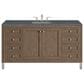 James Martin Vanities Chicago 60" Single Bathroom Vanity in Whitewashed Walnut with 3 cm Parisien Bleu Quartz Top and Rectangular Sink, , large