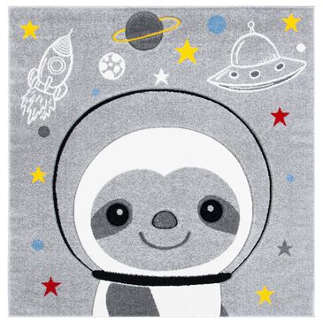 Safavieh Carousel CRK140 3" Square Grey and Ivory Kids  Area Rug, , large