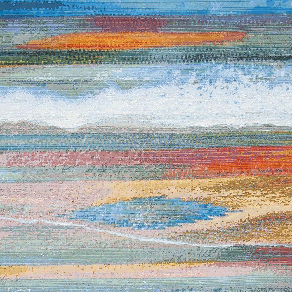 Safavieh Barbados Abstract Sunset 3&#39;3&quot; x 5&#39; Light Blue and Pink Indoor/Outdoor Area Rug, , large